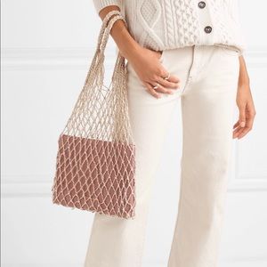 Loeffler Randall Adrienne macramé and leather tote
